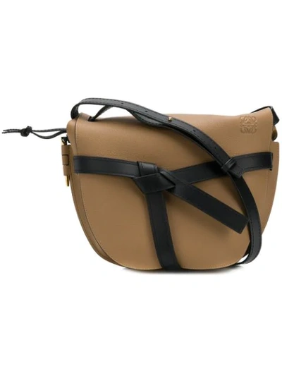 Shop Loewe Gate Shoulder Bag In Brown