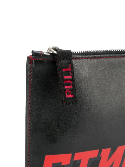 Shop Heron Preston Logo Print Clutch Bag In Black