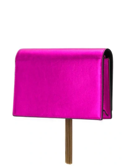 Shop Saint Laurent Kate Tassel Chain Wallet In Pink