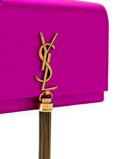 Shop Saint Laurent Kate Tassel Chain Wallet In Pink