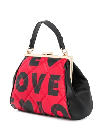 Shop Love Moschino Logo Print Tote In Red