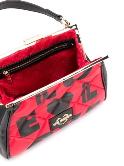 Shop Love Moschino Logo Print Tote In Red