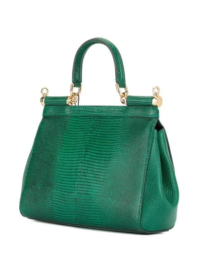 Shop Dolce & Gabbana Mini Sicily Shoulder Bag In Green