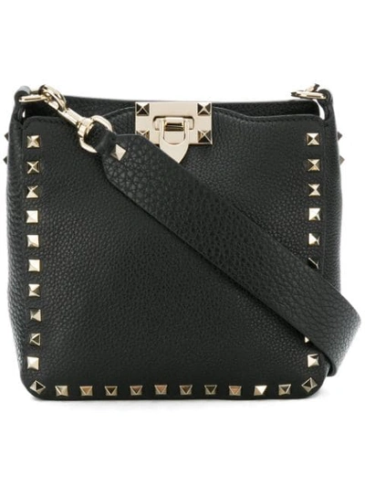 Shop Valentino Garavani Rockstud Messenger Bag In Black