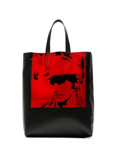 Shop Calvin Klein 205w39nyc X Andy Warhol Foundation Dennis Hopper Black And Red Tote Bag