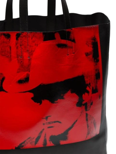black and red Andy Warhol leather tote