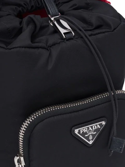 Shop Prada Cargo Bucket Bag In Black