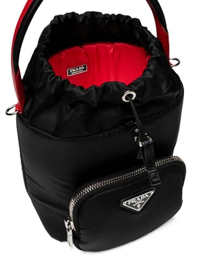Shop Prada Cargo Bucket Bag In Black