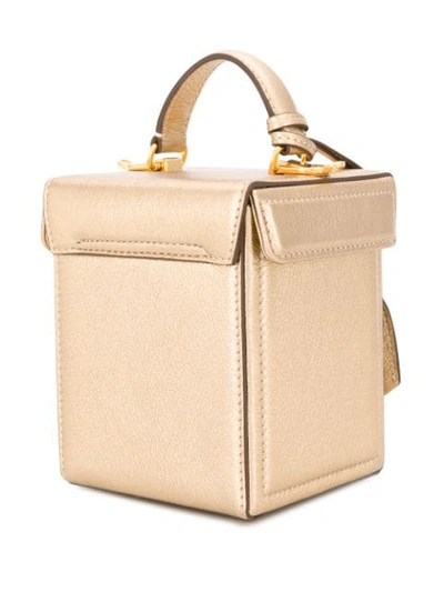 Mark Cross Stitching Detail Mini Tote Bag In Gold