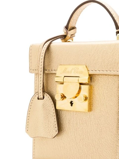 Mark Cross Stitching Detail Mini Tote Bag In Gold