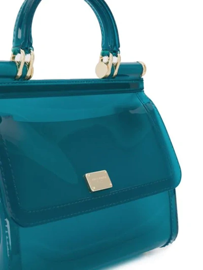 Shop Dolce & Gabbana Small Sicily 58 Tote In Blue