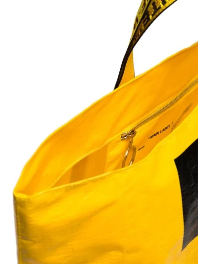 Shop Off-white Diagonal Arrows Logo Print Tote In Yellow