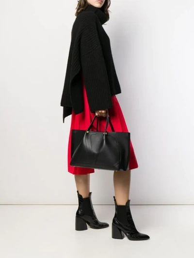 Shop Valentino Vlogo Tote Bag In Black