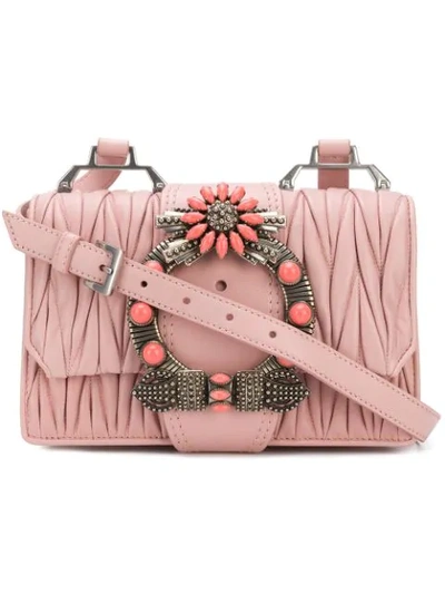 Shop Miu Miu Lady Matelassé Bag In Pink