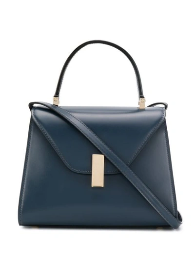 Shop Valextra Trapeze Tote In Blue