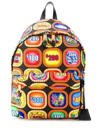 Shop Moschino Slot Machine Print Backpack In Black