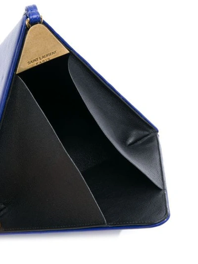 Shop Saint Laurent Monogram Triangle Bag In Blue