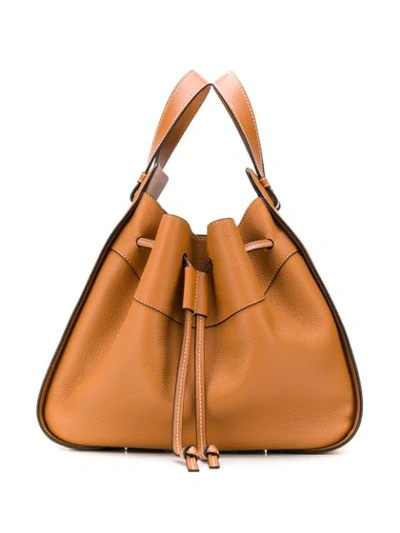 Shop Loewe Hammock Drawstring Medium Bag In Brown
