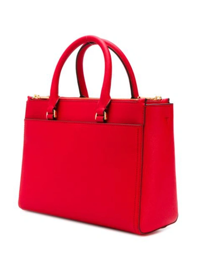 Tory Burch Robinson Small Double-ZIp Tote- Red
