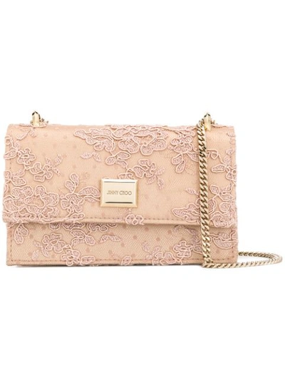 Shop Jimmy Choo Leni Lace Crossbody Bag In Pink