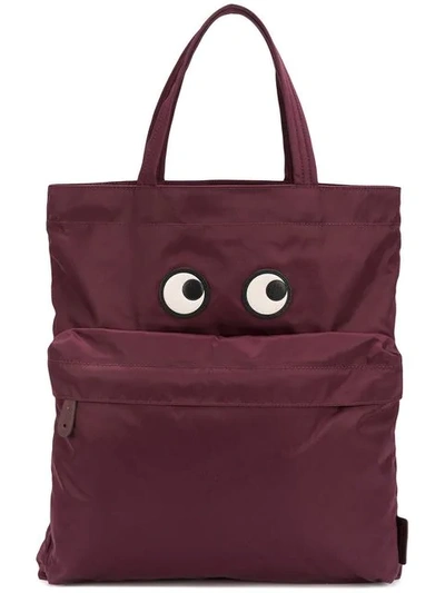 Shop Anya Hindmarch Eyes Tote  In Claret