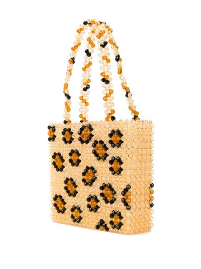 Shop Susan Alexandra Animal Print Beaded Bag In Neutrals