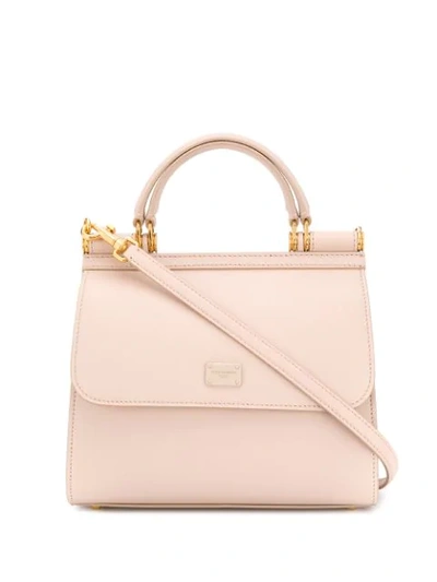 Shop Dolce & Gabbana Small Sicily Tote In Neutrals