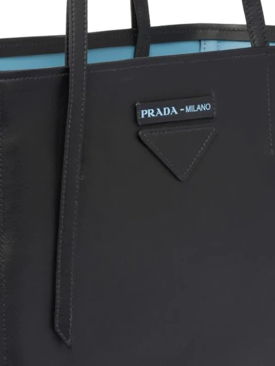 Shop Prada Logo Shopper Tote - Black