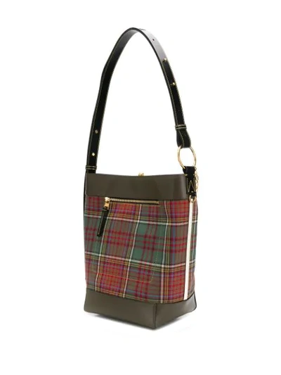 Shop Jw Anderson Tartan Keyts Tote Bag In Green