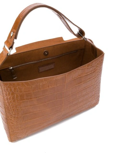 Shop Orciani Crocodile Effect Tote Bag In Brown