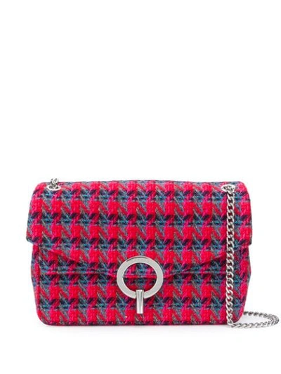 Shop Sandro Geometric Pattern Shoulder Bag In Red