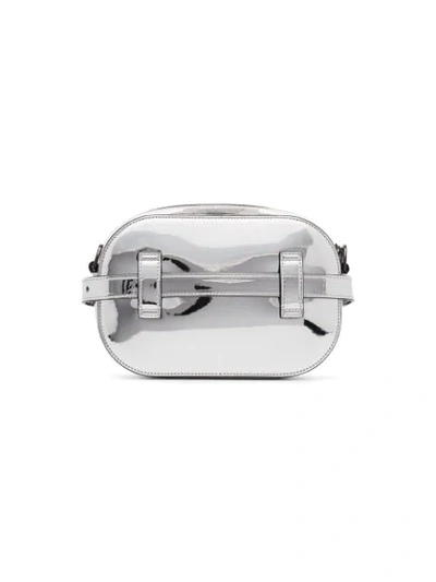 Shop Off-white Metallic Leather Belt Bag