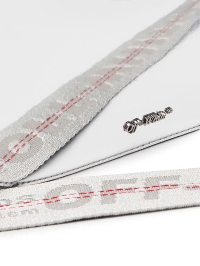Shop Off-white Metallic Leather Belt Bag