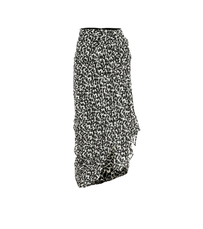 Shop Isabel Marant Candelia Printed Midi Skirt In Black