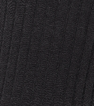 Shop Re/done Ribbed Stretch-cotton Bodysuit In Black