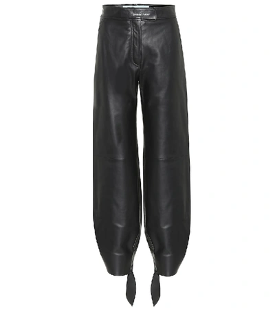 Shop Off-white High-rise Leather Pants In Black