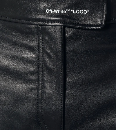 Shop Off-white High-rise Leather Pants In Black