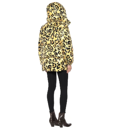 Shop Moncler Genius 0 Moncler Richard Quinn Mary Leopard-print Puffer Jacket In Yellow