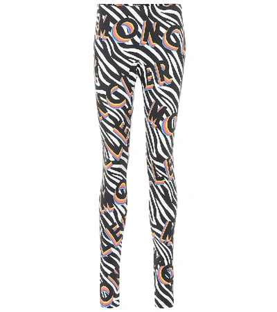 Shop Moncler Genius 0 Moncler Richard Quinn Zebra-print Leggings In Multicoloured