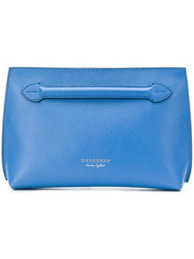 Shop Burberry Hand Strap Clutch Bag In Blue