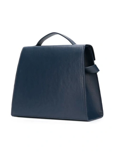 Shop Aesther Ekme Mini Triangle Bag In Blue