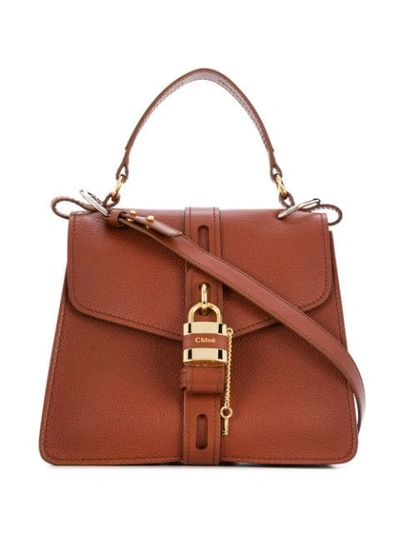 Shop Chloé Medium Aby Day Shoulder Bag In Brown