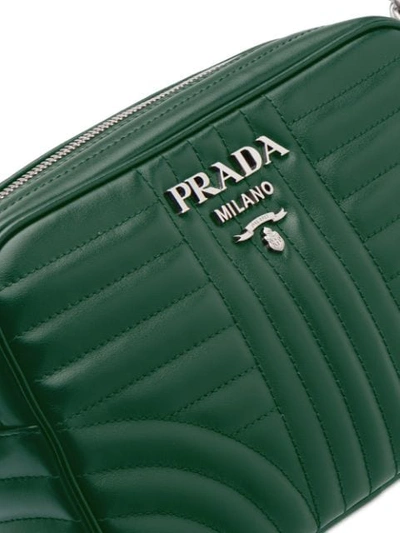 Shop Prada Diagramme Shoulder Bag In Green