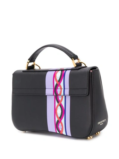 Shop Emilio Pucci Chance Chain Embellished Printed Bag In A17 Nero/nero-multicolor