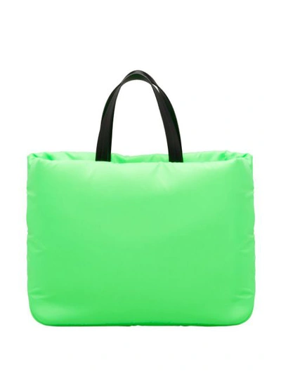 Shop Prada Medium Padded Tote Bag In Green