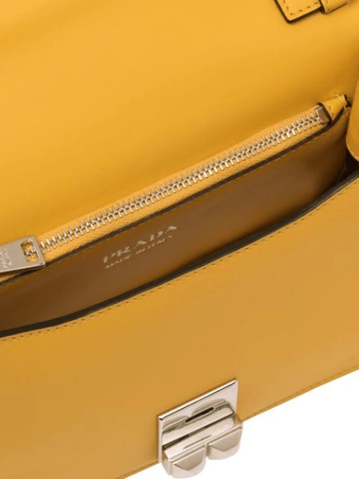 Shop Prada Elektra Studded Shoulder Bag In Yellow