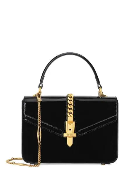sylvie 1969 patent leather mini top handle bag