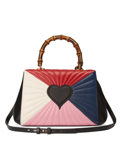 Shop Gucci Queen Margaret Quilted Leather Top Handle Bag - Multicolour