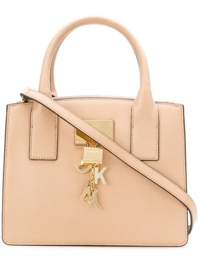 Shop Donna Karan Small Padlock Tote - Neutrals