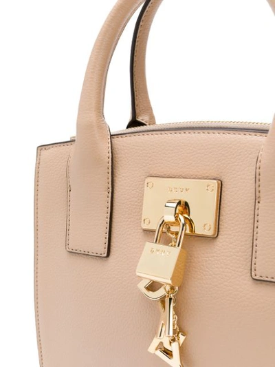 Shop Donna Karan Small Padlock Tote - Neutrals